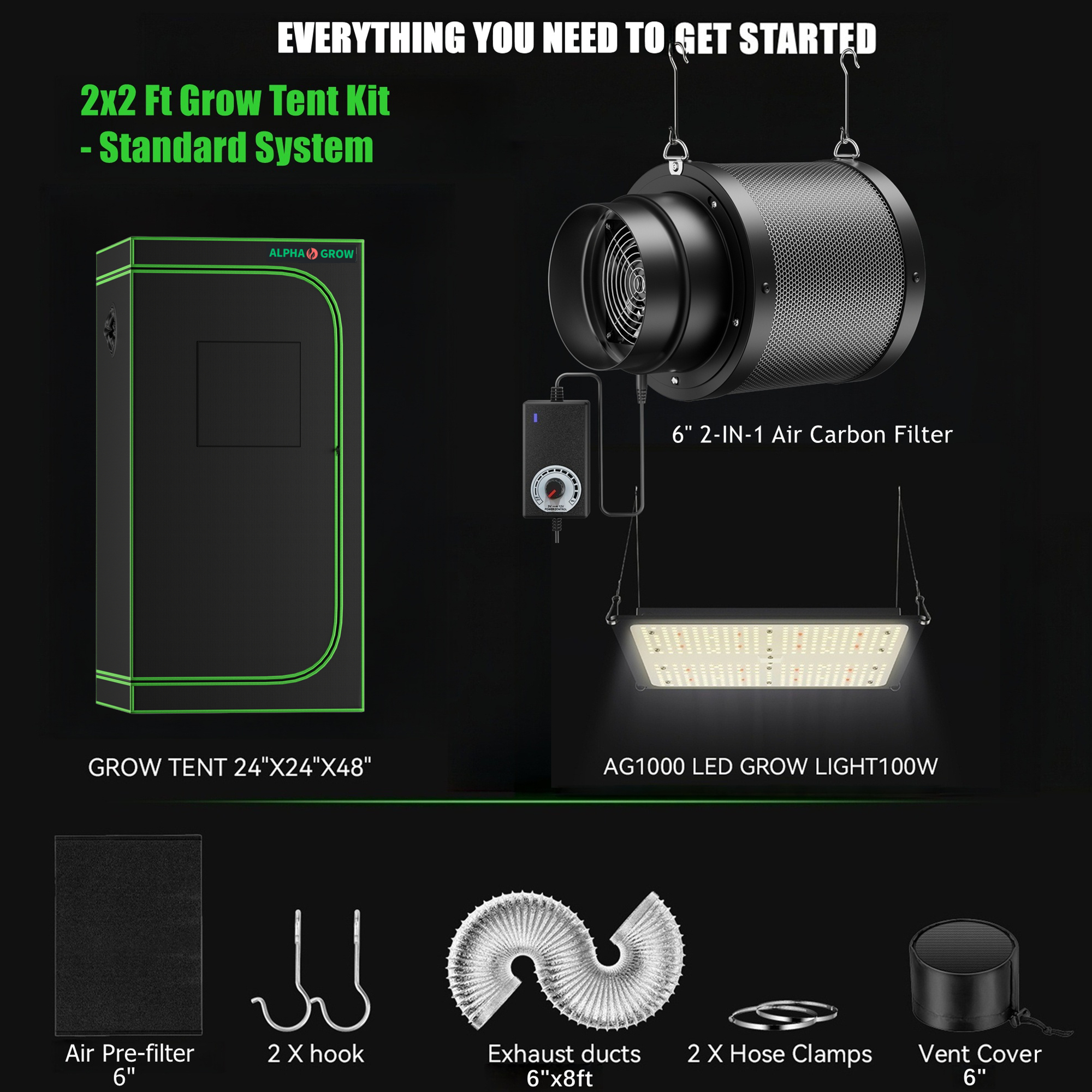 ALPHAGROW Elite 2x2 Grow Suite - Grow Tent Complete Kit review and price
