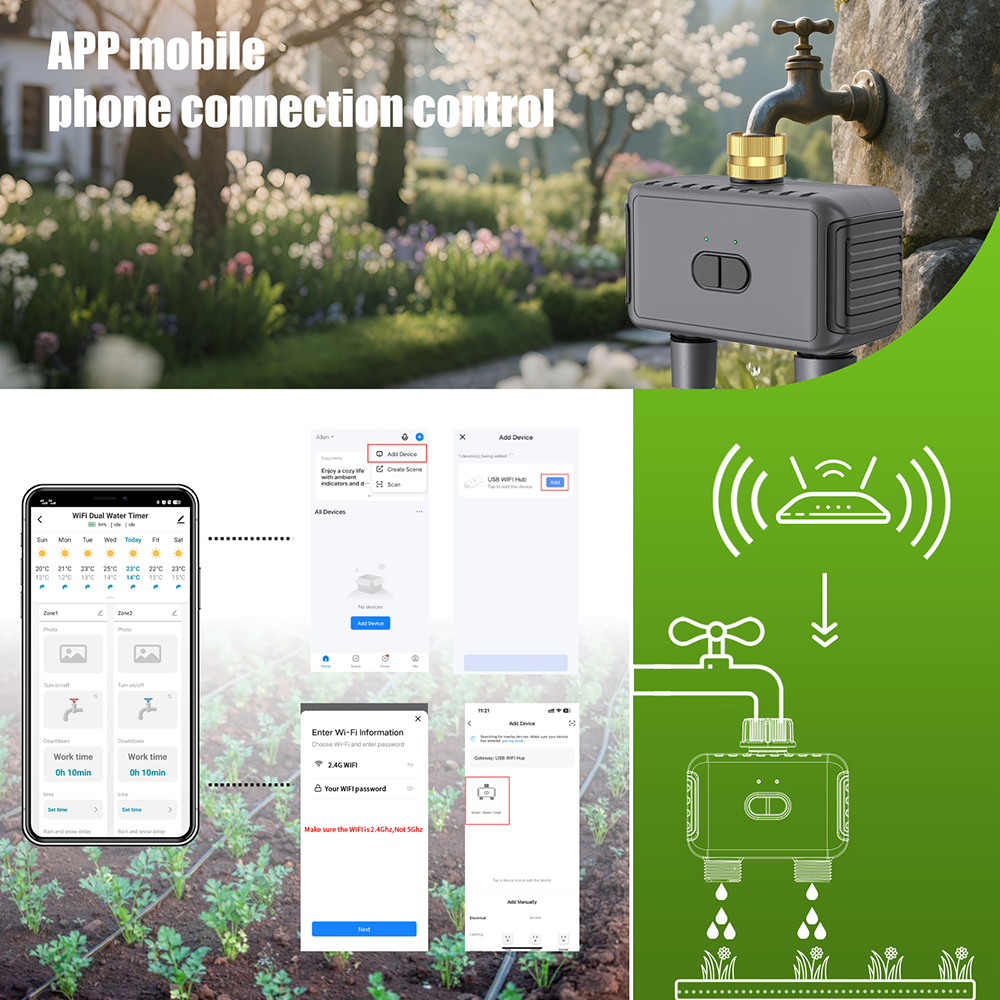 Wifi Automatic Water Timer Dua - Smart Garden Home review and price