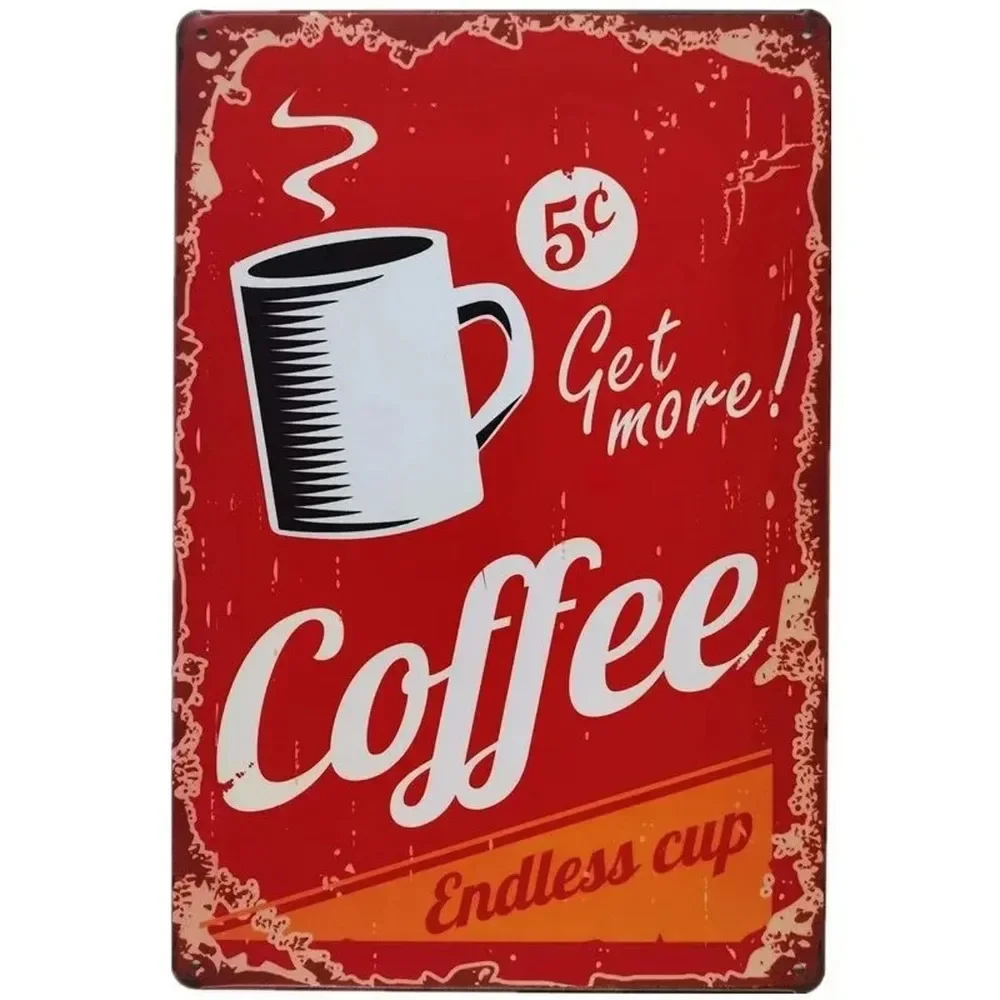 Plaque Metal Signs Drink Coffe - Smart Garden In Home review and price