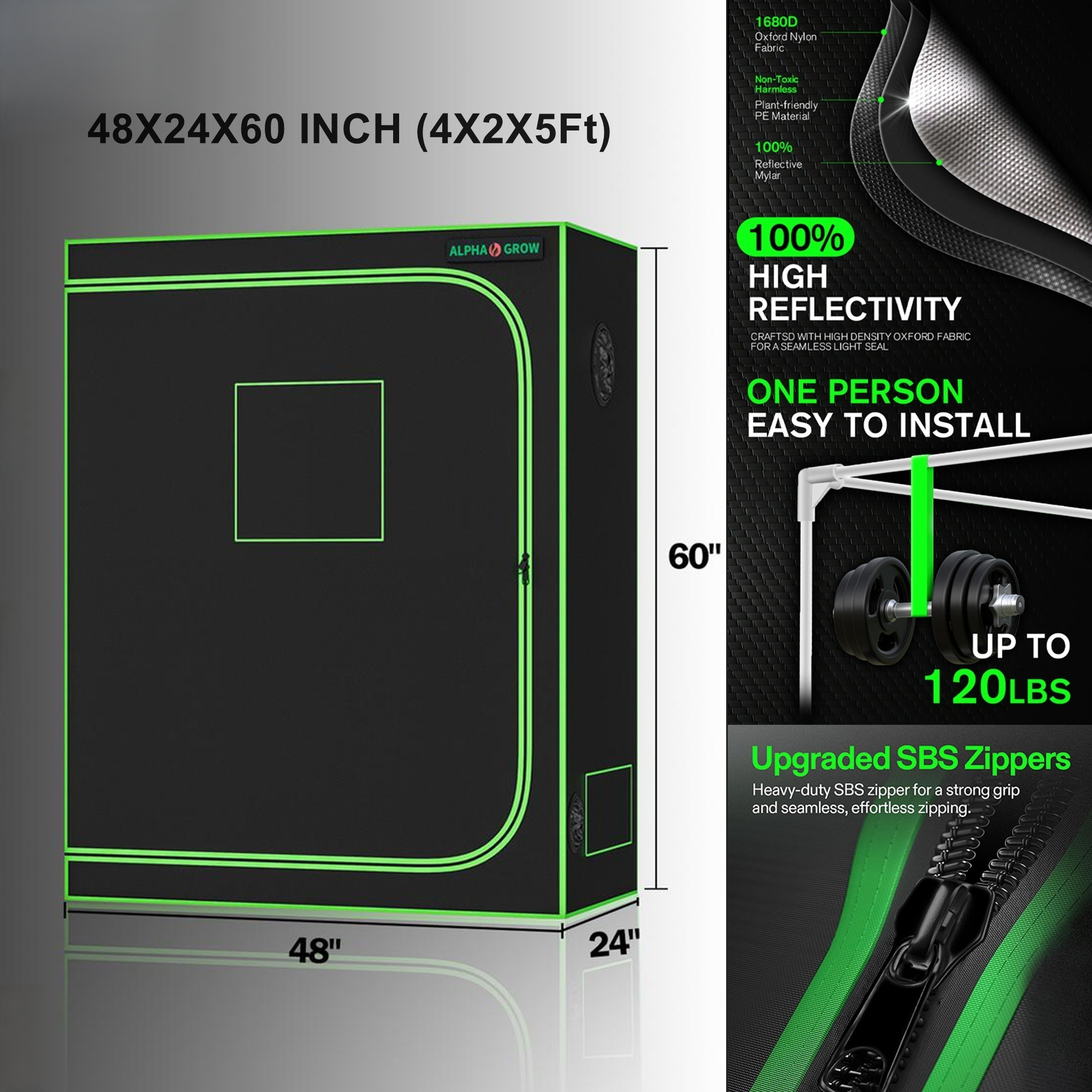 ALPHAGROW 4x2 ft. Grow Tent Ki - Grow Tent Complete Kit review and price