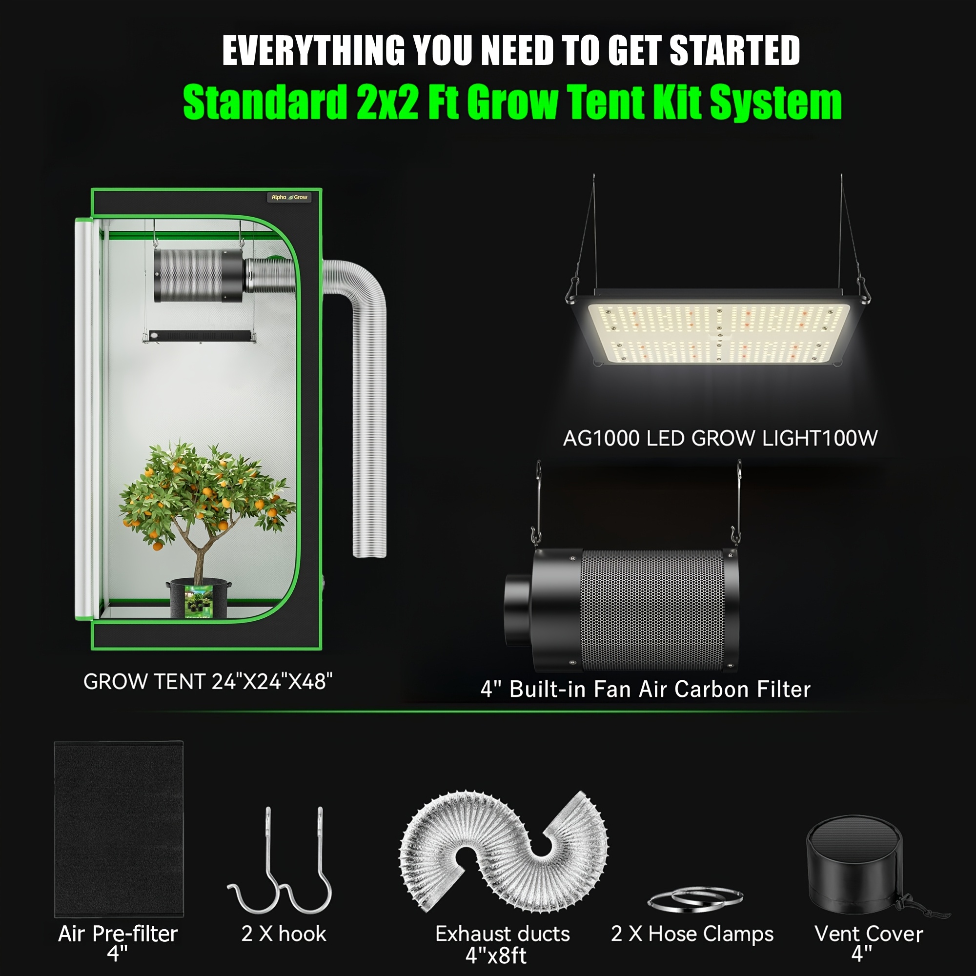 ALPHAGROW Complete Indoor Grow - Grow Tent Complete Kit review and price