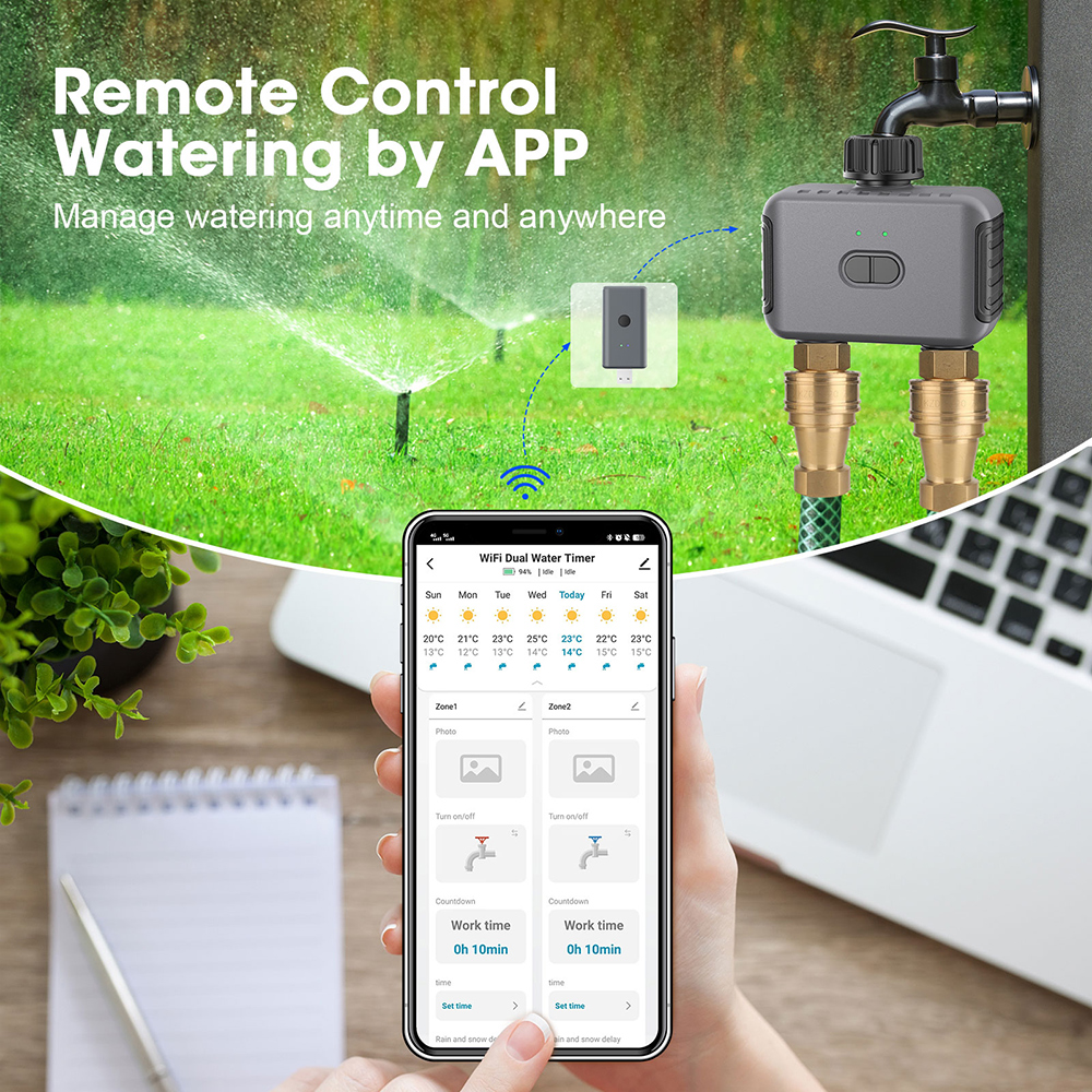 Tuya Smart Dual Water Timer Bl - Smart Garden Zigbee review and price