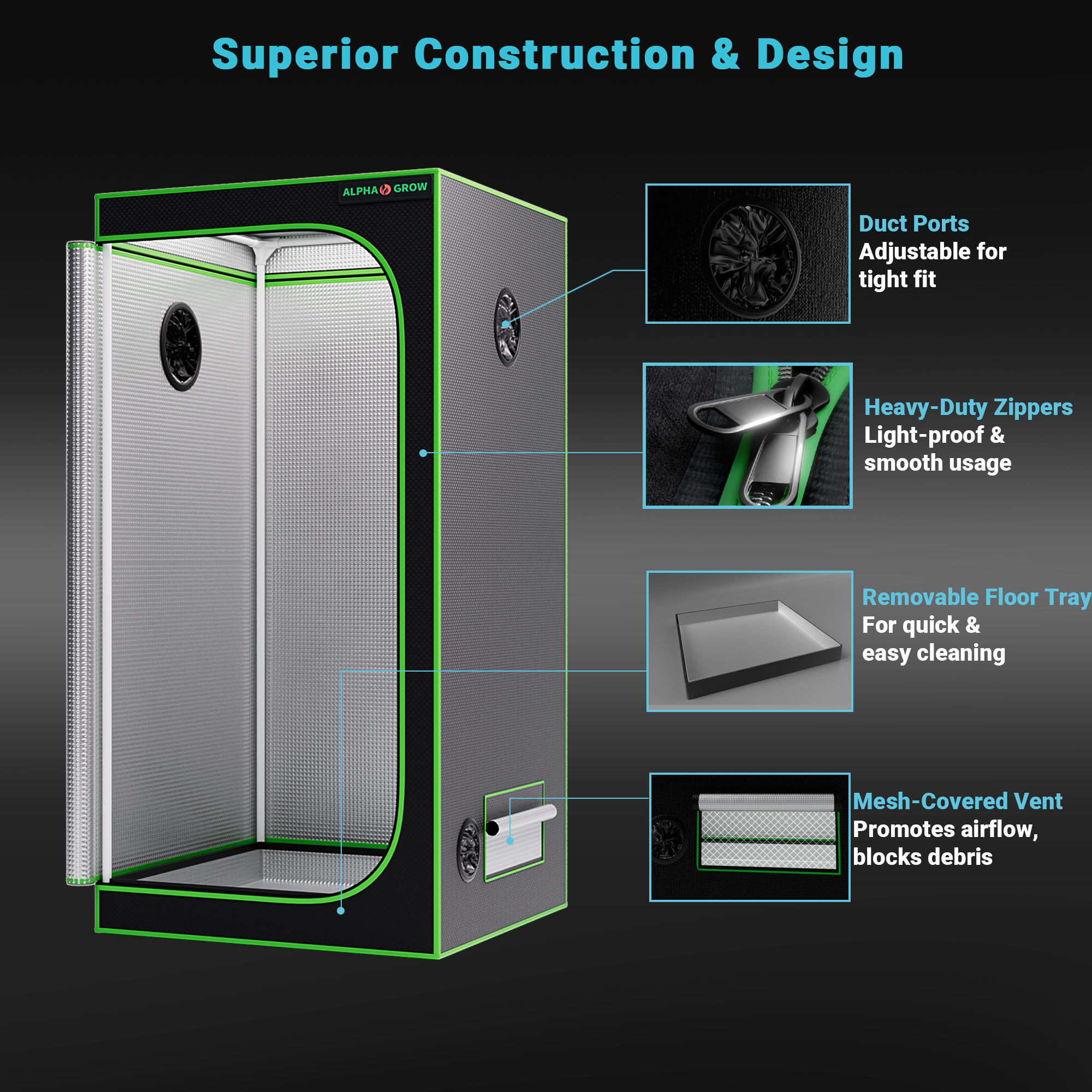 Alpha Grow 2000D 24x24x48 Comp - Grow Tent Complete Kit review and price