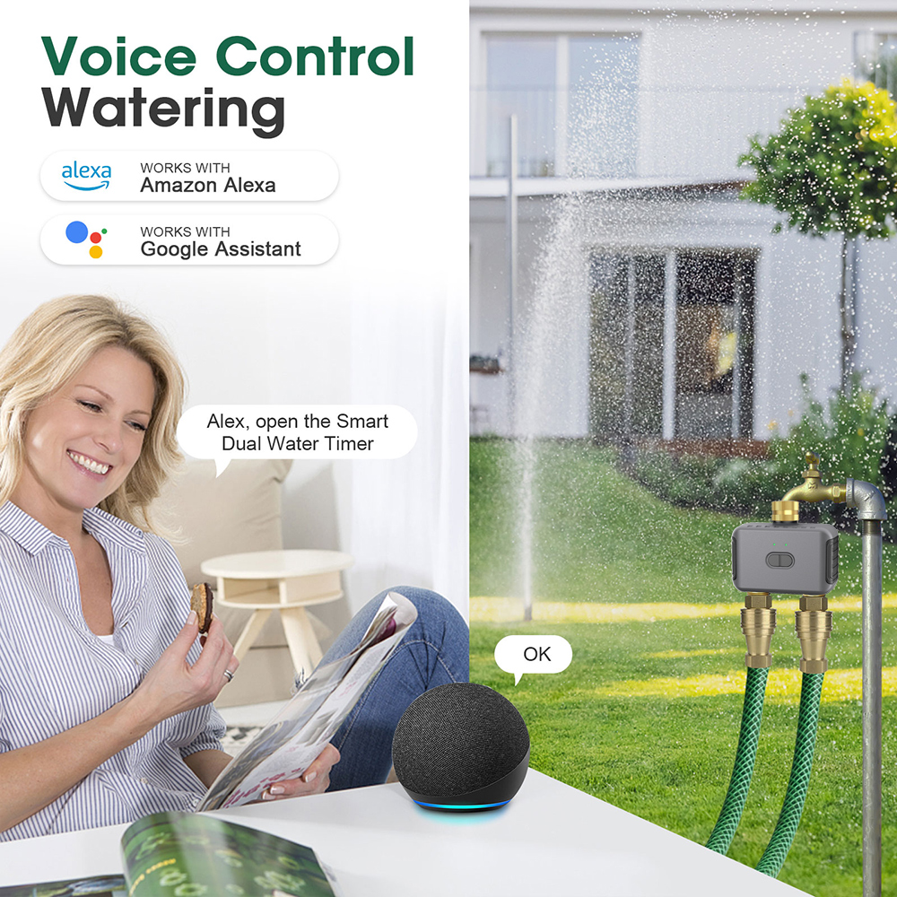 Tuya 2 Zone Watering Timer Gar - Smart Garden Watering Can review and price